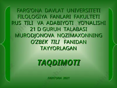 o’tkir xoshimovning “urushning so’ngi qurboni” asari — PPT