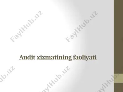 auditning paydo bo’lishi va rivojlanishi — PPTX