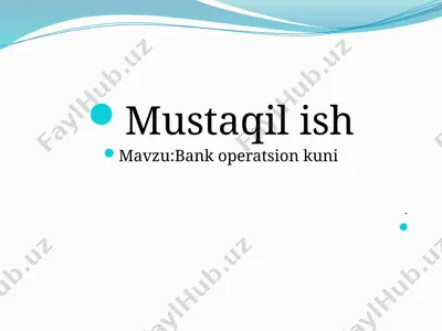 bank operatsion kuni — PPTX