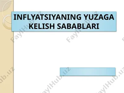 inflyatsiyaning yuzaga kelish sabablari — PPTX