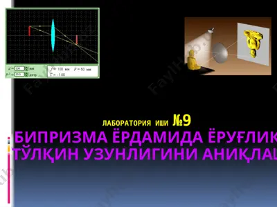 laboratoriya ishi №9 - bipurizma yardamida yuruglik to'lqin uzunligini aniqlash — PPTX
