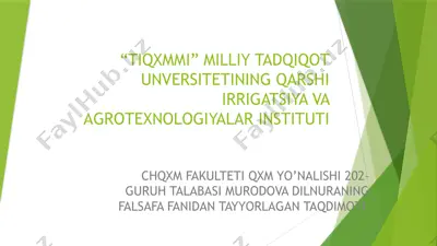 falsafa fanining predmeti, mazmuni va jamiyatdagi o’rni. falsafa tarixida inson mohiyatiga oid qarashlar tasnifi — PPTX