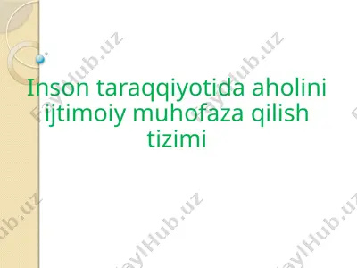 ijtimoiy muhofaza tizimi — PPTX