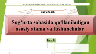 sug’urta sohasida qo’llaniladigan asosiy atama va tushunchalar — PPTX