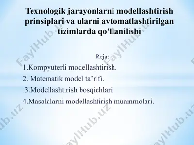 kimyoviy-texnologik jarayonlar modellashtirish — PPTX