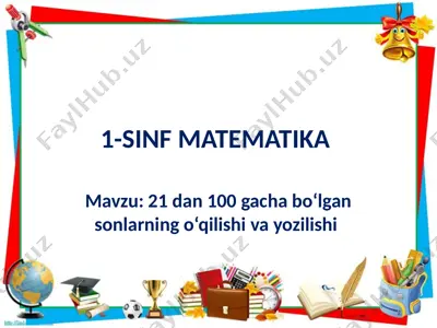1-sinf matematika — PPTX