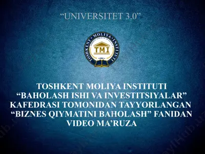 "biznes qiymatini baholash" — PPTX