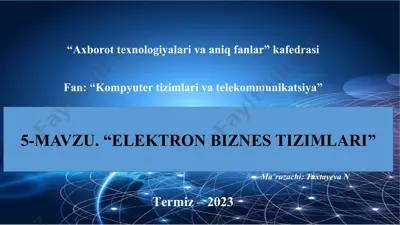 elektron biznes tizimlari — PPTX