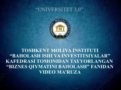 biznes qiymatini baholashning tashkiliy mehanizmi va standartlari — PPTX