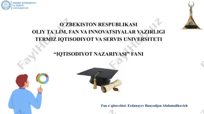 bozor iqtisodiyotining mazmuni va amal qilishi — PPTX