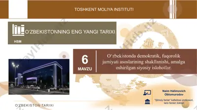 o‘zbekistonda demokratik fuqorolik jamiyat asoslari — PPTX