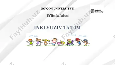 tayanch-harakat apparatida nuqsonlari bо‘lgan bolalar rivojlanishining o‘ziga xos xususiyatlari — PPTX
