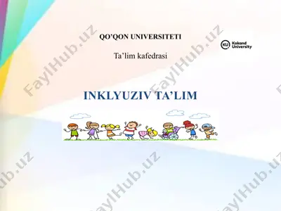 nutqida nuqsoni bo‘lgan bolalar rivojlanishining o‘ziga xos xususiyatlari — PPTX