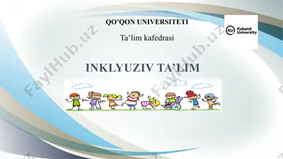 autizm haqida ta'lim materiali — PPTX