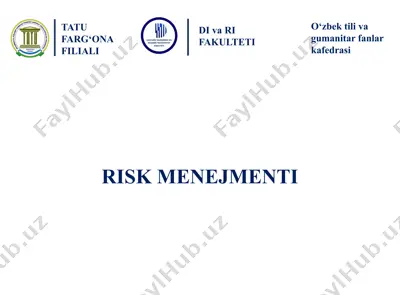 risk menejmenti — PPTX