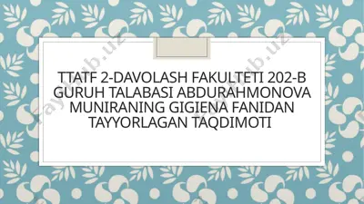 shamol atirguli (gulini tuzish va foydalanish) — PPTX