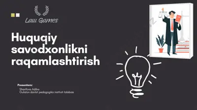 huquqiy savodxonlikni raqamlashtirish — PPTX