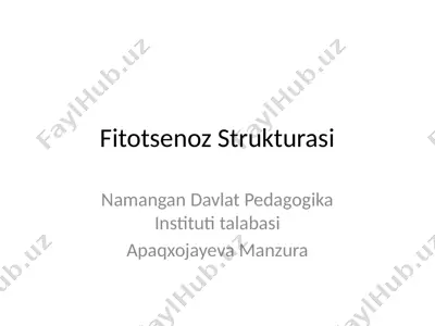 fitotsenoz strukturasi — PPTX
