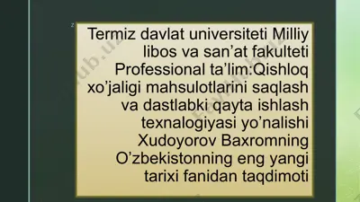 xudoyorov baxrom - o’zbekistonning eng yangi tarixi fanidan taqdimoti — PPTX