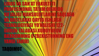 o‘zbekistonning eng yangi tarixi — PPTX
