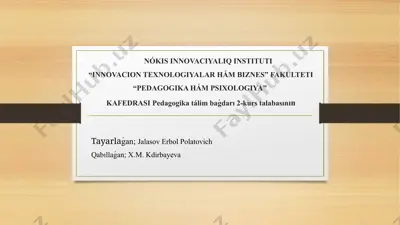 bilimlendiriw-tárbiya procesindegi socialliq-pedagogikaliq áhmiyetli mashqalar — PPTX