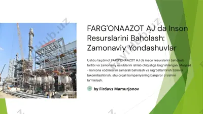 farg'onaazot aj da inson resurslarini baholash: zamonaviy yondashuvlar — PPTX