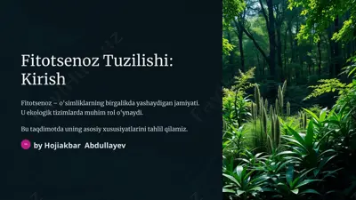 fitotsenoz tuzilishi: kirish — PPTX