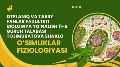 o‘simliklarda makroergik birikmalar va ularning moddalar almashinuvidagi roli — PPTX