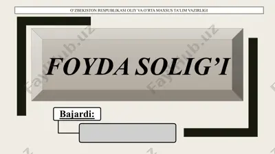 foyda solig’i — PPTX