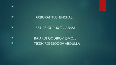 axborat tushunchasi — PPTX