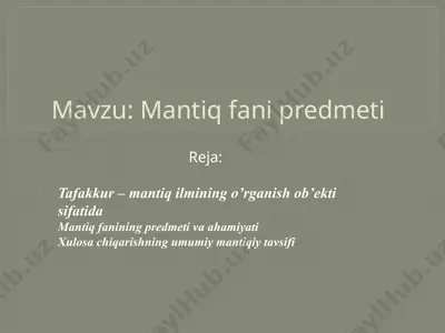 mantiq fani predmeti — PPTX