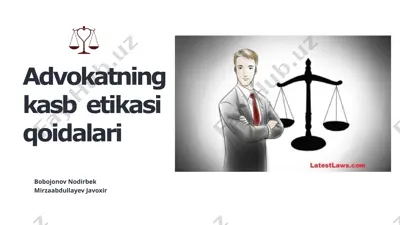 advokatning kasb etikasi qoidalari — PPTX