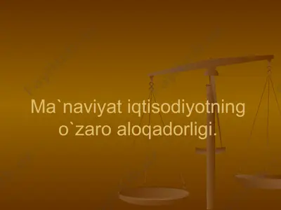 iqtisod va ma'naviyat — PPTX