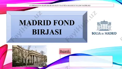 madrid fond birjasi — PPTX