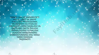 o’zbekistonning eng yangi tarixi fanidan taqdimot — PPTX
