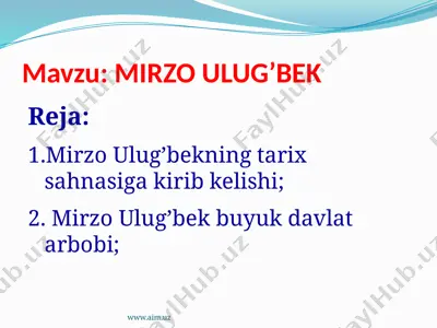 mirzo ulug’bek — PPTX