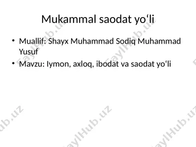 mukammal saodat yo‘li — PPTX