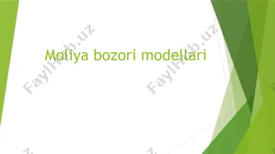 moliya bozori modellari — PPTX