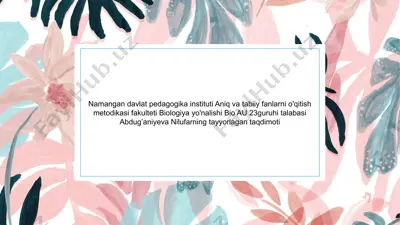 areal, uning tasnifi, xosil bòlishi va tarkibi — PPTX