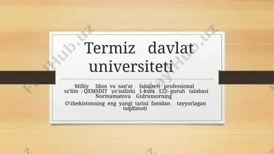 o‘zbekiston respublikasi prezidenti sh.m.mirziyoyevning ma’naviy yetuk shaxsni tarbiyalashda tarixiy xotiraning o‘rni va saboqlari to‘g‘risidagi fikrlari — PPTX