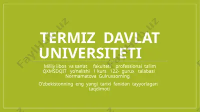 o‘zbekiston respublikasining tashkil topishi va tarixiy ahamiyati — PPTX