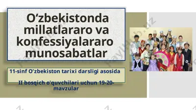 o‘zbekistonda millatlararo va konfessiyalararo munosabatlar — PPTX