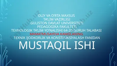 oshxonada kiyiladigan kiyimlarga harakteristika asos chizmalarni konstruksiyalash — PPTX
