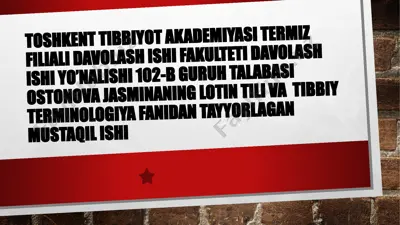 yunon lotin dubletlari va yakka atamalar — PPTX