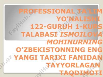 o'zbekistonda demokratik fuqarolik jamiyatining shakllanishi va islohotlari — PPTX