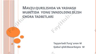 yong`inni olish chora tadqiqotlari — PPTX