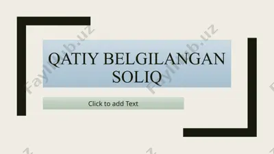 qatiy belgilangan soliq — PPTX