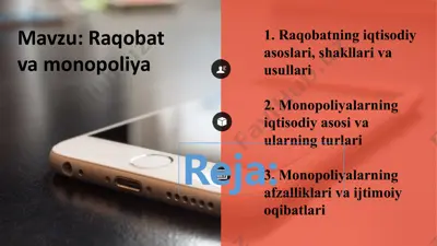 raqobatning iqtisodiy asoslari, shakllari va usullari — PPTX