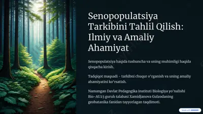 senopopulatsiya tarkibini tahlil qilish: ilmiy va amaliy ahamiyat — PPTX