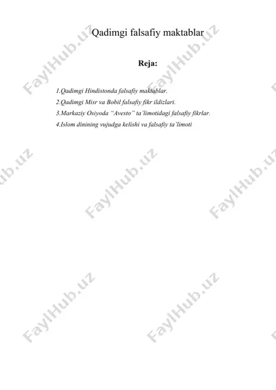 qadimgi falsafiy maktablar — DOCX